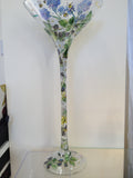 white and green large martini glasses