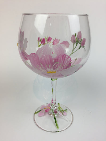gin cocktail glass pink roses