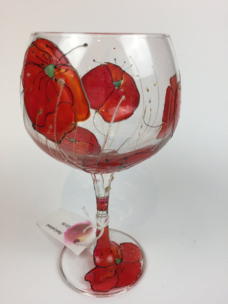 gin cocktail glass poppies