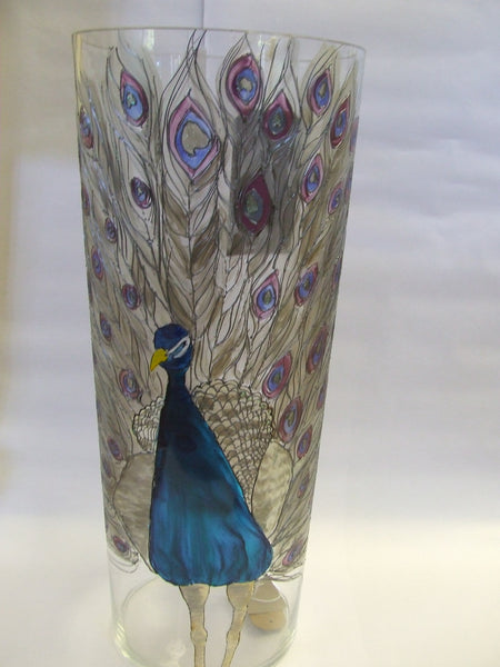peacock floor vase
