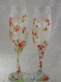Proposal glasses red rose bud